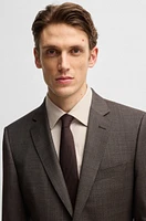 Slim-fit suit micro-patterned stretch virgin wool