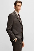 Slim-fit suit micro-patterned stretch virgin wool