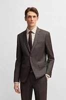 Slim-fit suit micro-patterned stretch virgin wool
