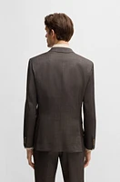 Slim-fit suit micro-patterned stretch virgin wool
