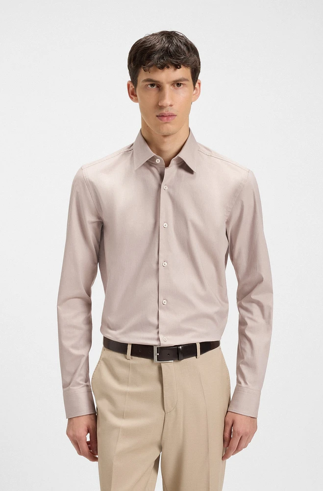 Slim-fit shirt easy-iron stretch-cotton twill
