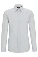 Slim-fit shirt printed cotton with Kent collar
