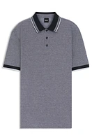 Oxford-cotton-piqué polo shirt with logo detail