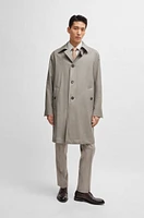 Water-repellent coat micro-patterned virgin wool