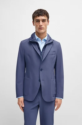 Water-repellent jacket slim fit with zip-up inner