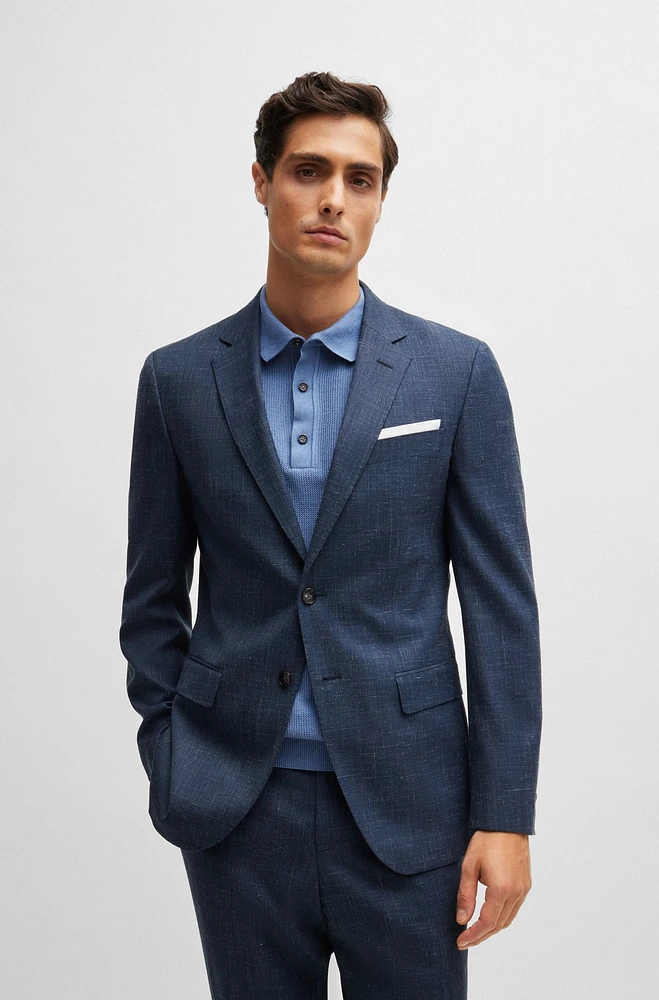 Slim-fit jacket virgin wool and linen