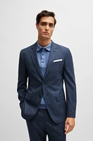 Slim-fit jacket virgin wool and linen
