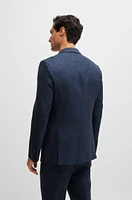 Slim-fit jacket virgin wool and linen