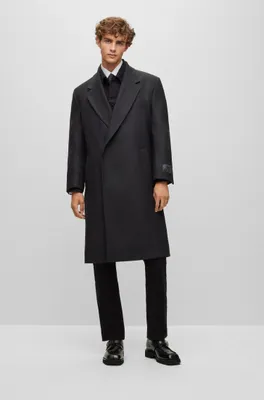 Double-breasted, regular-fit coat a wool blend
