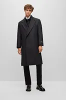 Double-breasted, regular-fit coat a wool blend