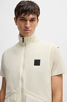 Padded mixed-material gilet with logo badge