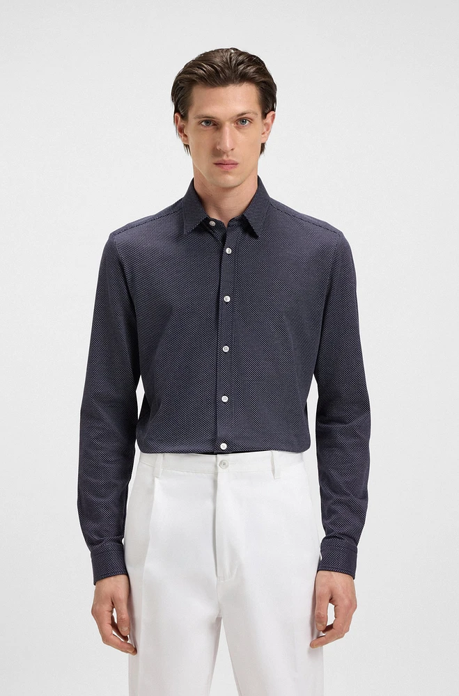Slim-fit shirt structured cotton jersey