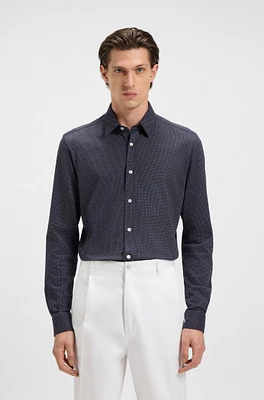 Slim-fit shirt structured cotton jersey