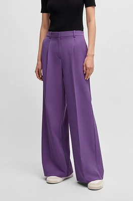 Boot-leg trousers stretch fabric