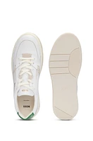 Mixed-leather trainers with layered upper