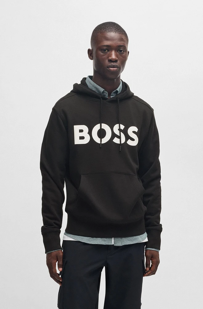 Relaxed-fit hoodie cotton terry with large logo
