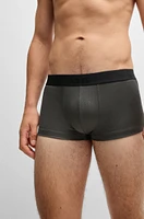 Shiny-piqué regular-rise trunks with logo waistband