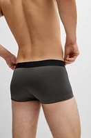 Shiny-piqué regular-rise trunks with logo waistband