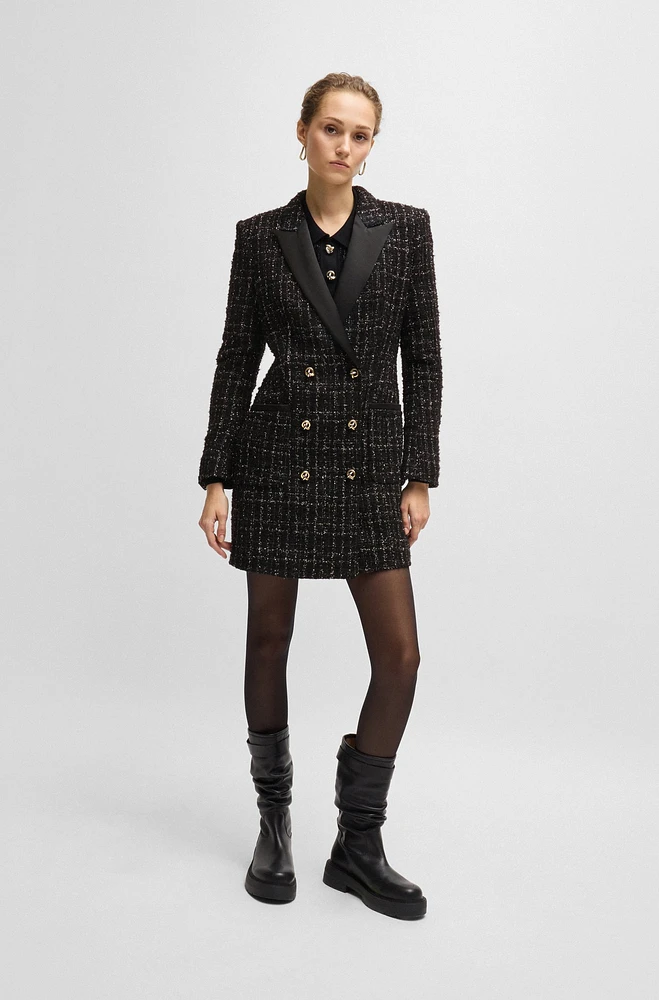 Tuxedo-style dress sparkling tweed
