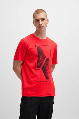 Interlock-cotton regular-fit T-shirt with seasonal artwork