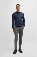 Virgin-wool sweater with two-tone jacquard pattern