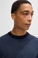 Virgin-wool sweater with two-tone jacquard pattern