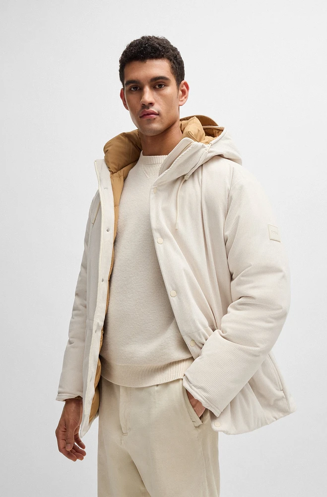 Regular-fit down jacket thick corduroy