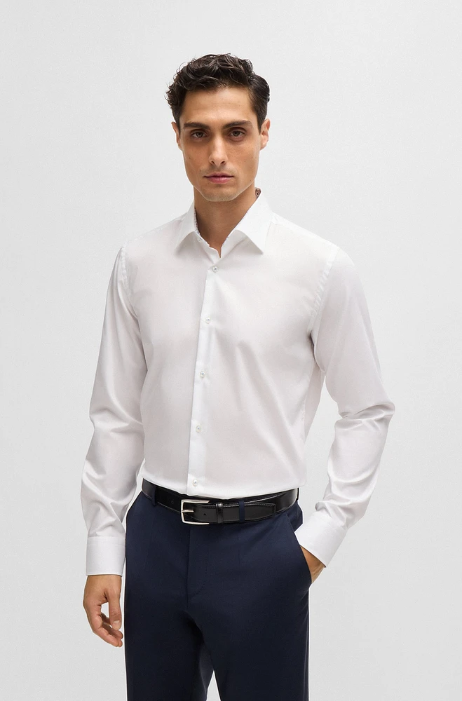 Slim-fit shirt easy-iron cotton poplin