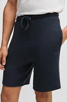 Ottoman-jersey pajama shorts with embroidered logo