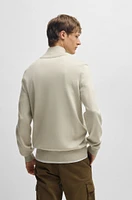 Logo-patch zip-neck sweater cotton and cashmere