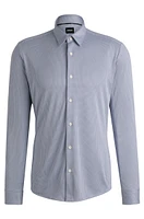 Slim-fit shirt patterned performance fabric