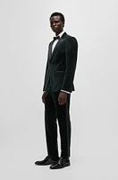 Slim-fit tuxedo trousers cotton velvet