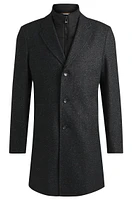 Slim-fit coat with detachable zip-up inner