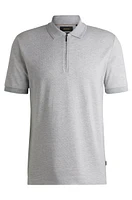 Zip-neck polo shirt cotton and silk