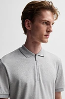 Zip-neck polo shirt cotton and silk