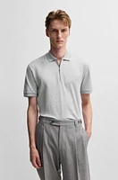 Zip-neck polo shirt cotton and silk