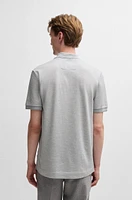 Zip-neck polo shirt cotton and silk