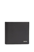 Grained-leather wallet with logo lettering