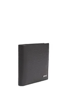 Grained-leather wallet with logo lettering