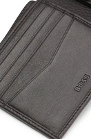 Grained-leather wallet with logo lettering