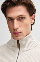 Zip-up cardigan wool and cashmere