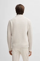 Zip-up cardigan wool and cashmere