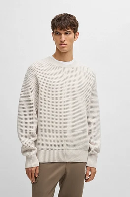 Relaxed-fit sweater structured wool and cashmere