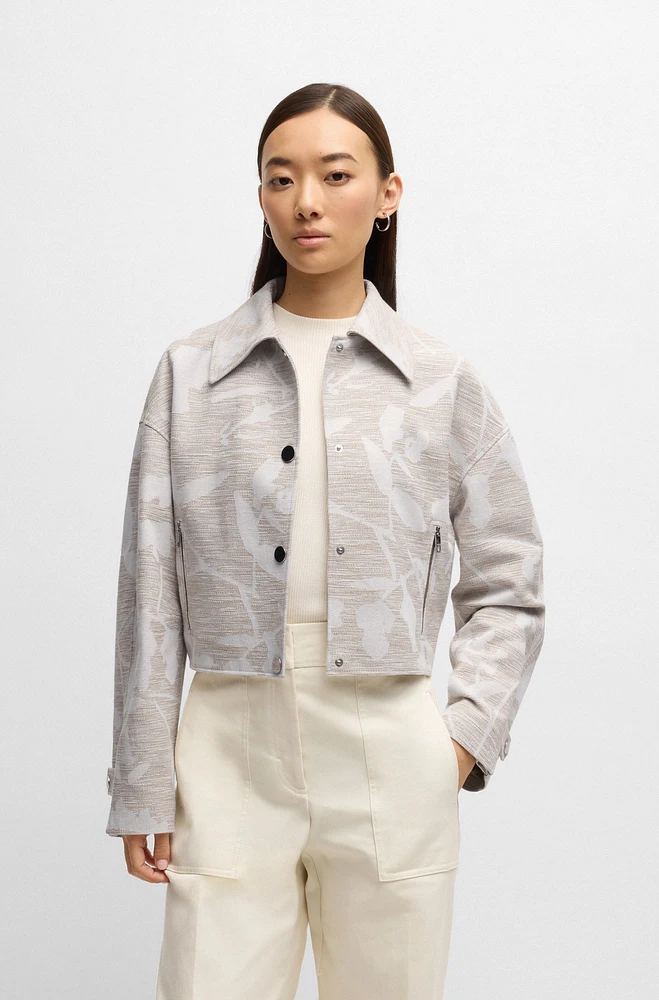 Relaxed-fit blazer with floral structure