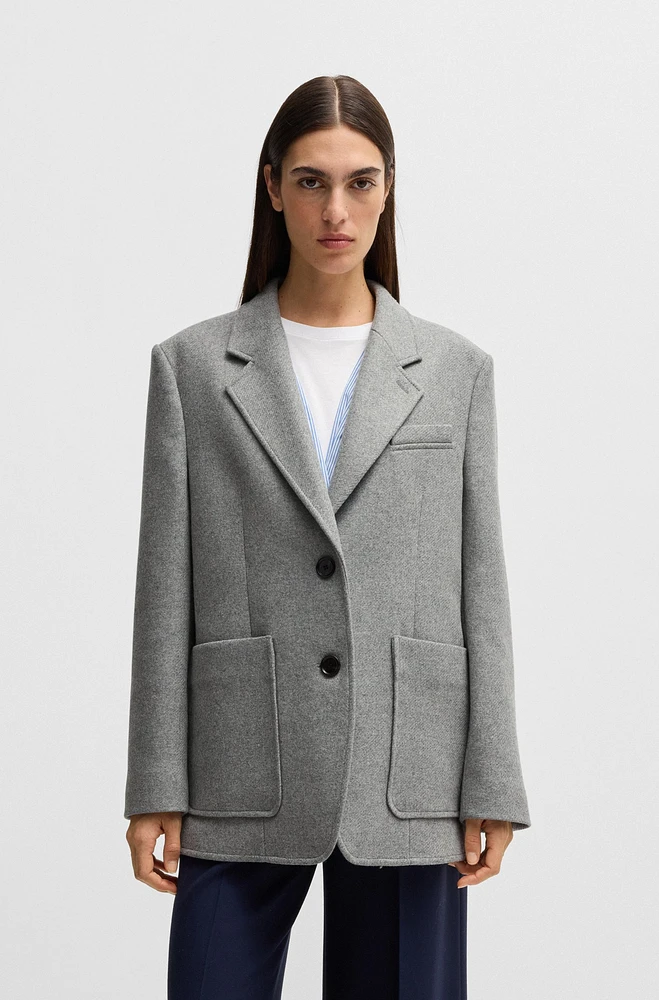 Oversize-fit blazer melange wool