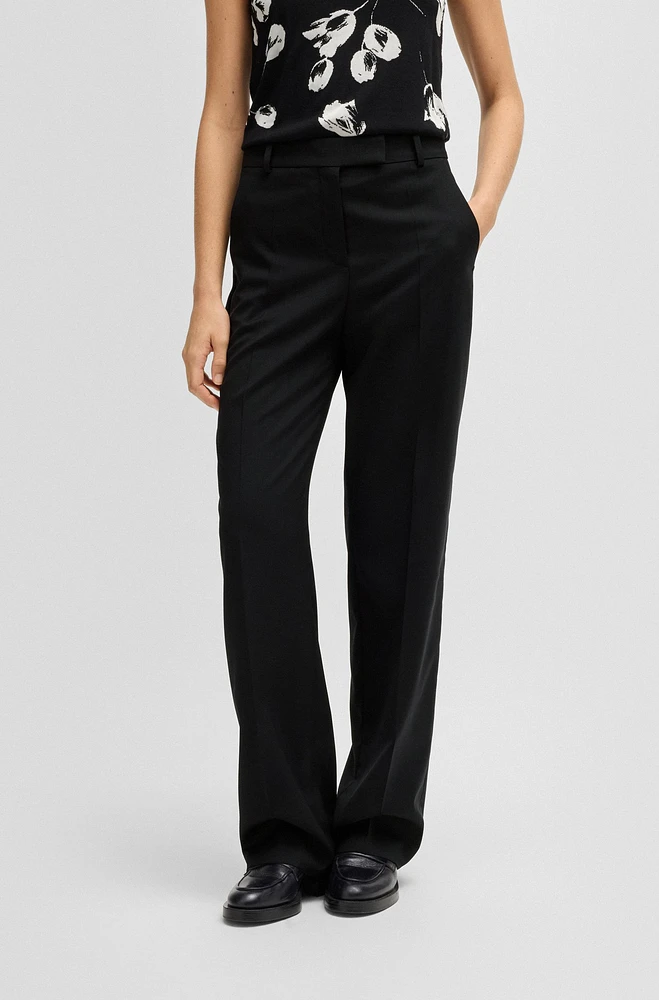Straight-leg trousers wool
