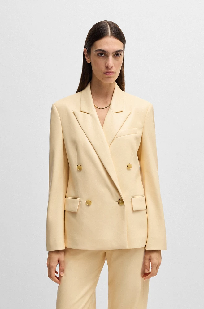 Regular-fit double-breasted blazer faux leather