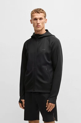 Active stretch zip-up hoodie with moisture management