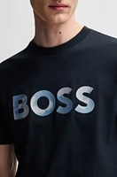 Cotton-jersey regular-fit T-shirt with script logo