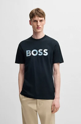 Cotton-jersey regular-fit T-shirt with script logo
